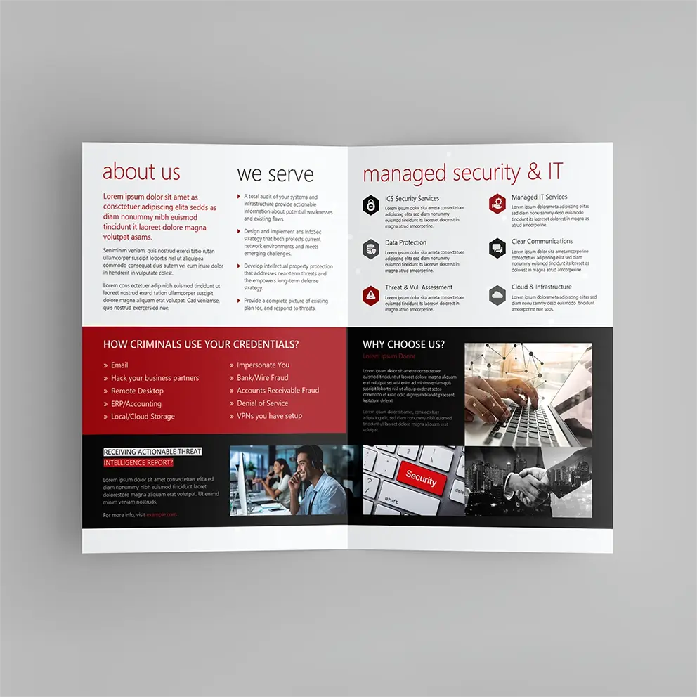 Thumbnail 2: Inner spread of Infonaligy Partners brochure